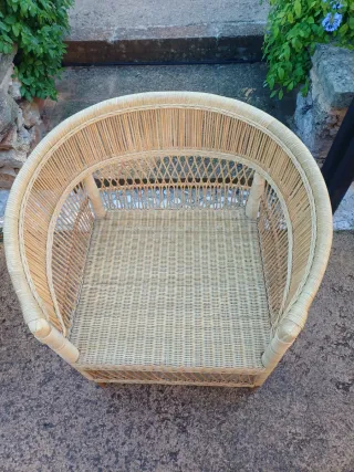 Silla Malawi de mimbre y madera