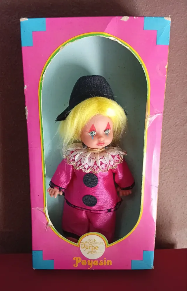 Bambola Payasin Durpe vintage anni '70