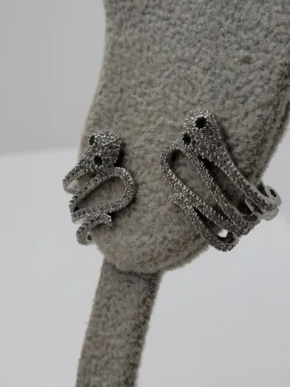 Pendientes serpiente plata y esmeralda