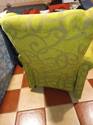 Sillón relax verde estampado