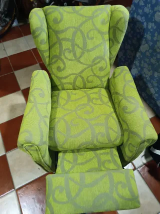 Sillón relax verde estampado