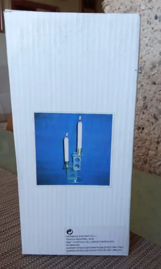 Candelabro de cristal y metal