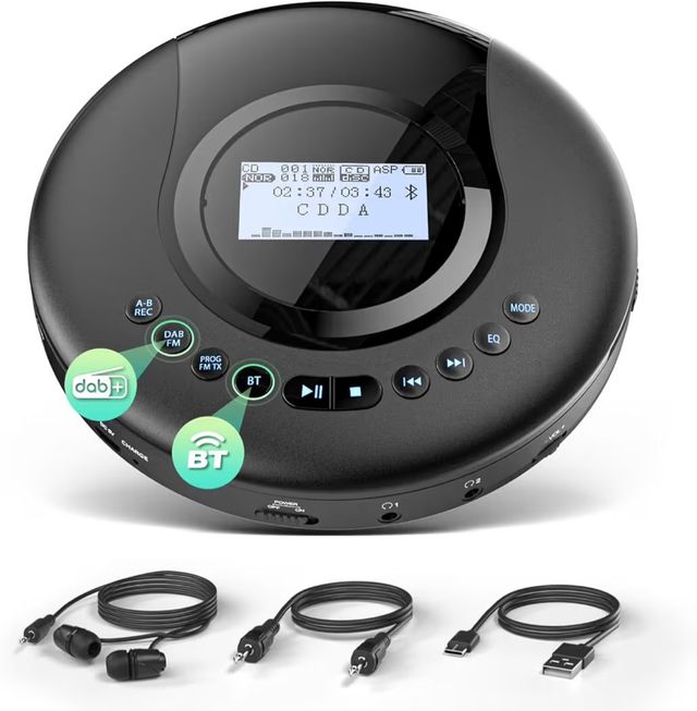 Reproductor CD Portátil DAB+ Radio Bluetooth