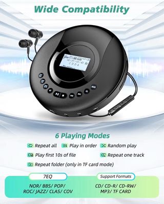 Reproductor CD Portátil DAB+ Radio Bluetooth