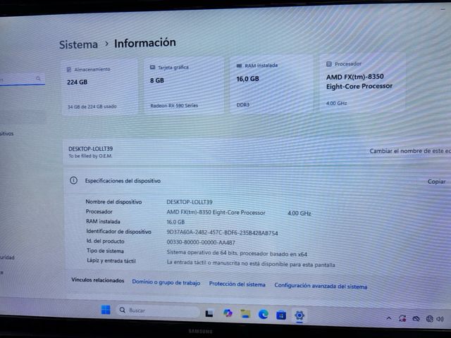 Torre Ordenador de sobremesa