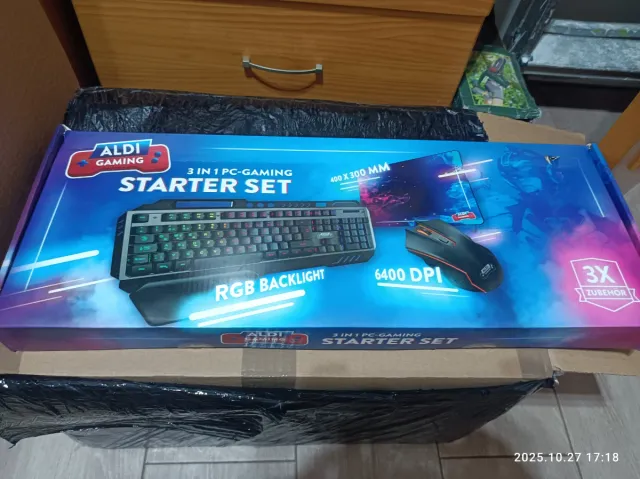 Set Gaming Aldi 3 en 1 Teclado Ratón Alfombrilla