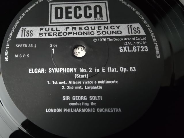 Vinilo Elgar Symphony No. 2 Decca