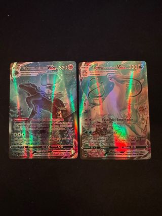 Cartas Pokémon VMAX Calyrex Jinete Espectral y Gla