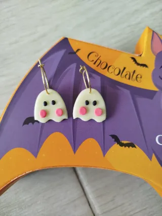 Aros niña Halloween fantasmas