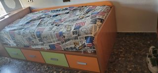 Cama Juvenil con 4 Cajones