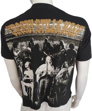Crosby Stills Nash T Shirt Vintage 90s All Over Pr
