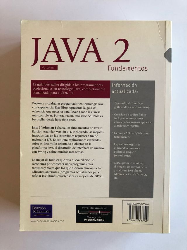 JAVA 2 Volumen I Fundamentos. Libro. Tapa blanda