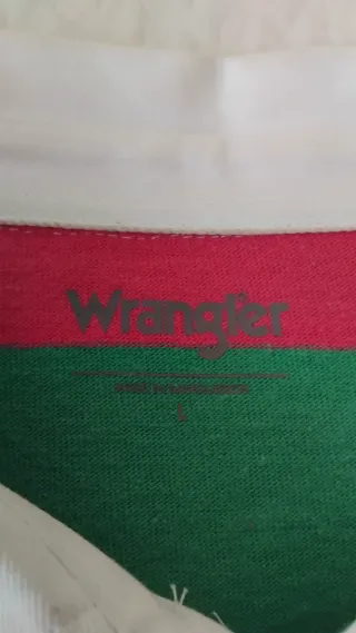 Polo Wrangler Rayas Rosa y Verde Talla L
