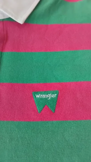 Polo Wrangler Rayas Rosa y Verde Talla L