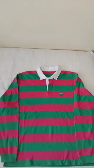 Polo Wrangler Rayas Rosa y Verde Talla L