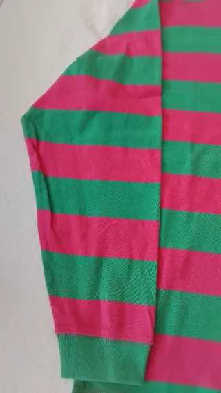 Polo Wrangler Rayas Rosa y Verde Talla L