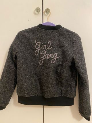 Chaqueta bomber niña IKKS gris de niña 10-13