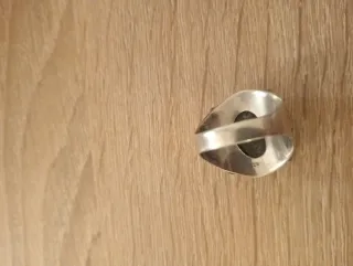 Anillo Plata con Piedra Negra Ovalada