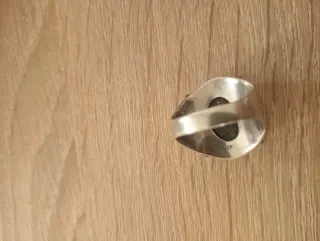 Anillo Plata con Piedra Negra Ovalada