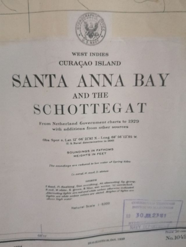 Carta náutica del año 1929.