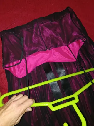 Vestido largo fiesta morado y negro