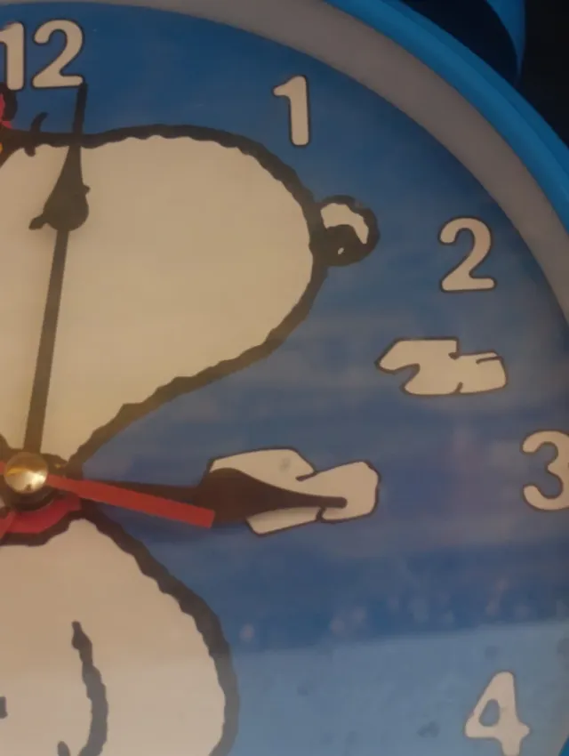 Reloj Despertador Snoopy Azul Grande