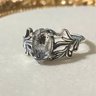 Anillo Plata Diamantes Herkimer Natural