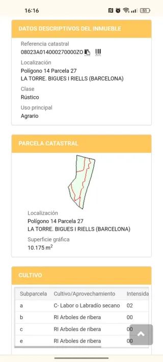 Terreno rústico uso agrario con agua