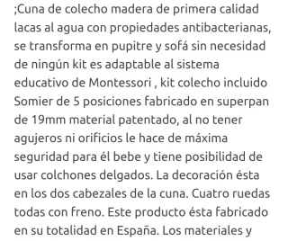 Cuna de colecho blanca con ruedas