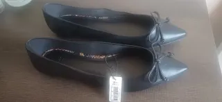 Manoletinas negras con lazo