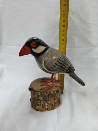 PÁJARO MADERA TALLADO A MANO