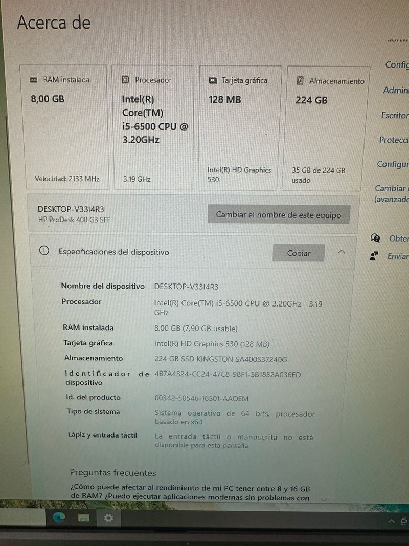 Ordenador HP ProDesk 400 G3 SFF afbeelding 8