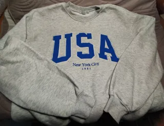 Sudadera Gris USA New York City Talla S