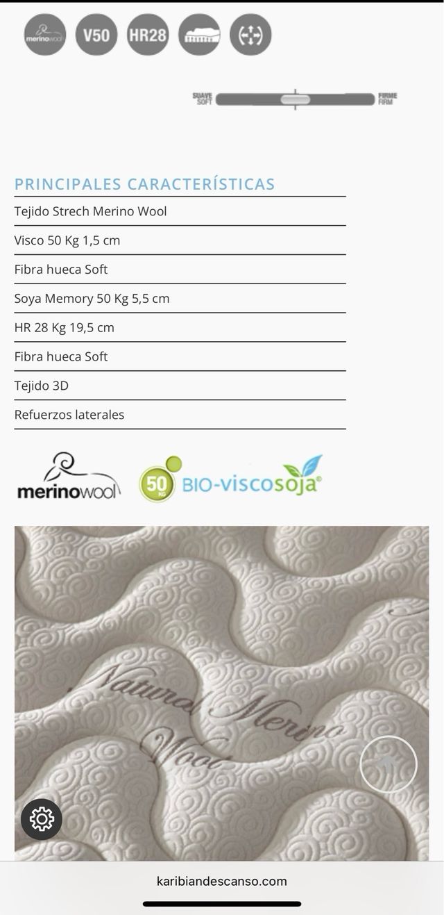Colchón ergonómico MERINO V7 – como nuevo, alta ga