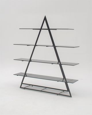 Estantería triangular cristal metal años 70