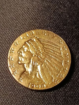 Moneda 5 Dólares Cabeza Indio 1908 Réplica