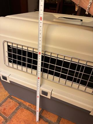 Transportín para perros beige y negro