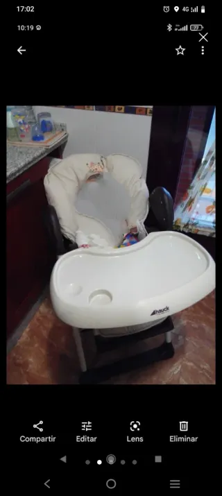 Trona Hauck beige con cesta y hamaca