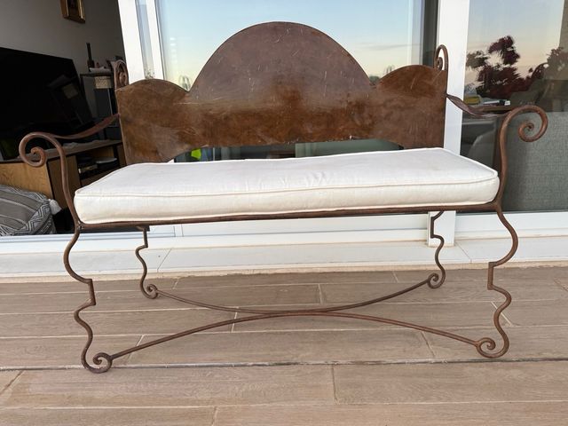 Banco de jardín vintage de metal