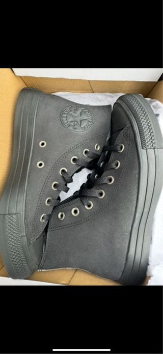 Zapatillas Converse All Star Negras piel T38 
