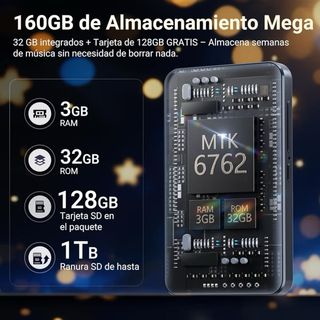 MECHEN Reproductor MP3 MP4 160GB Android 13