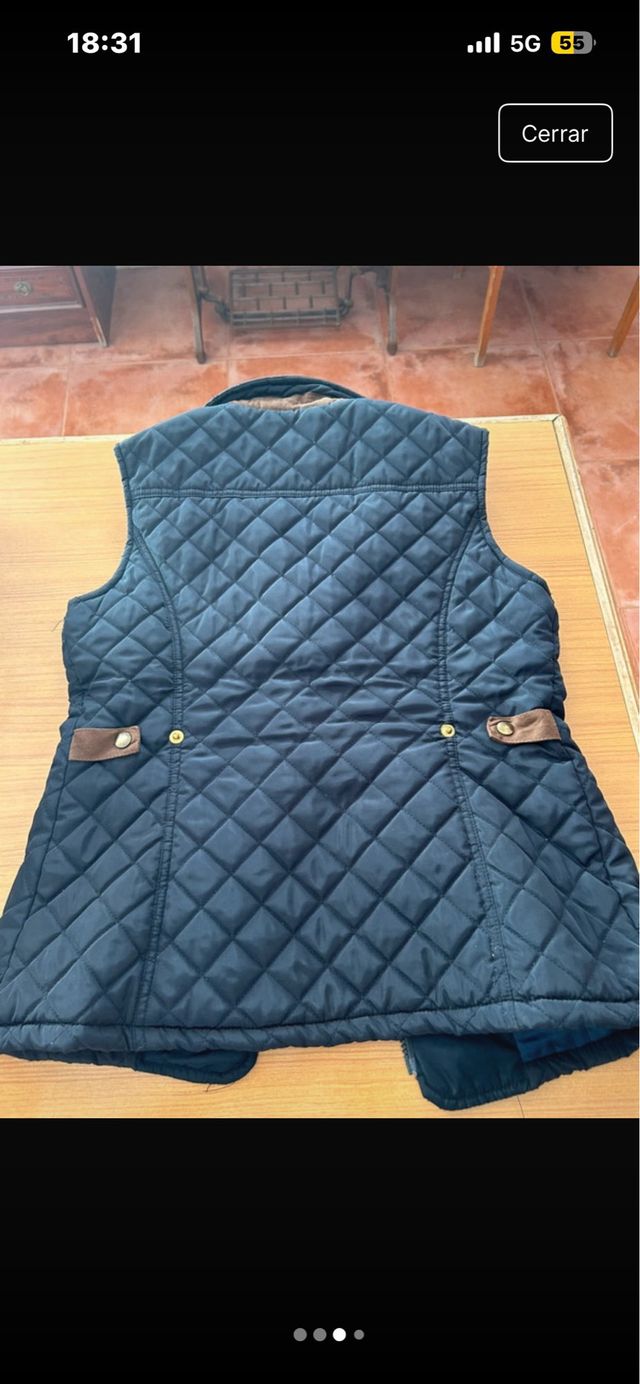 Chaleco azul marino sin mangas de mujer talla M