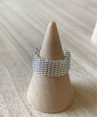 Anillo trenzado plateado