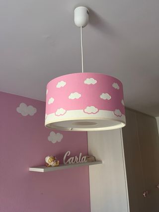 Lámparas infantiles con nubes rosas (2 unidades)