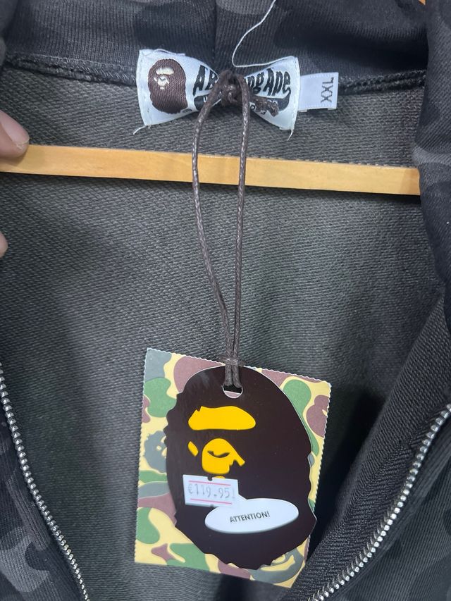 Chaqueta Bape Camuflaje Gris Negra Talla XXL