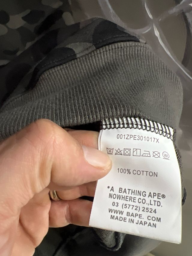 Chaqueta Bape Camuflaje Gris Negra Talla XXL