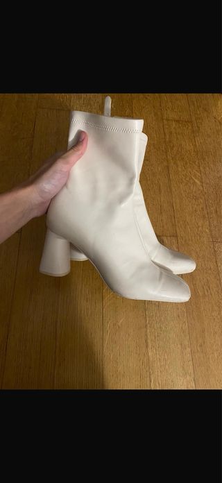 Stivaletti bianchi tacco quadrato Stradivarius