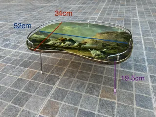 Bandeja mesa decorativa auxiliar con patas