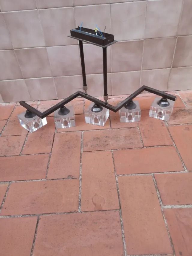 Lámpara de techo metal y cristal