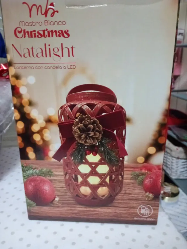 Lanterna Natalight Mastro Bianco con LED